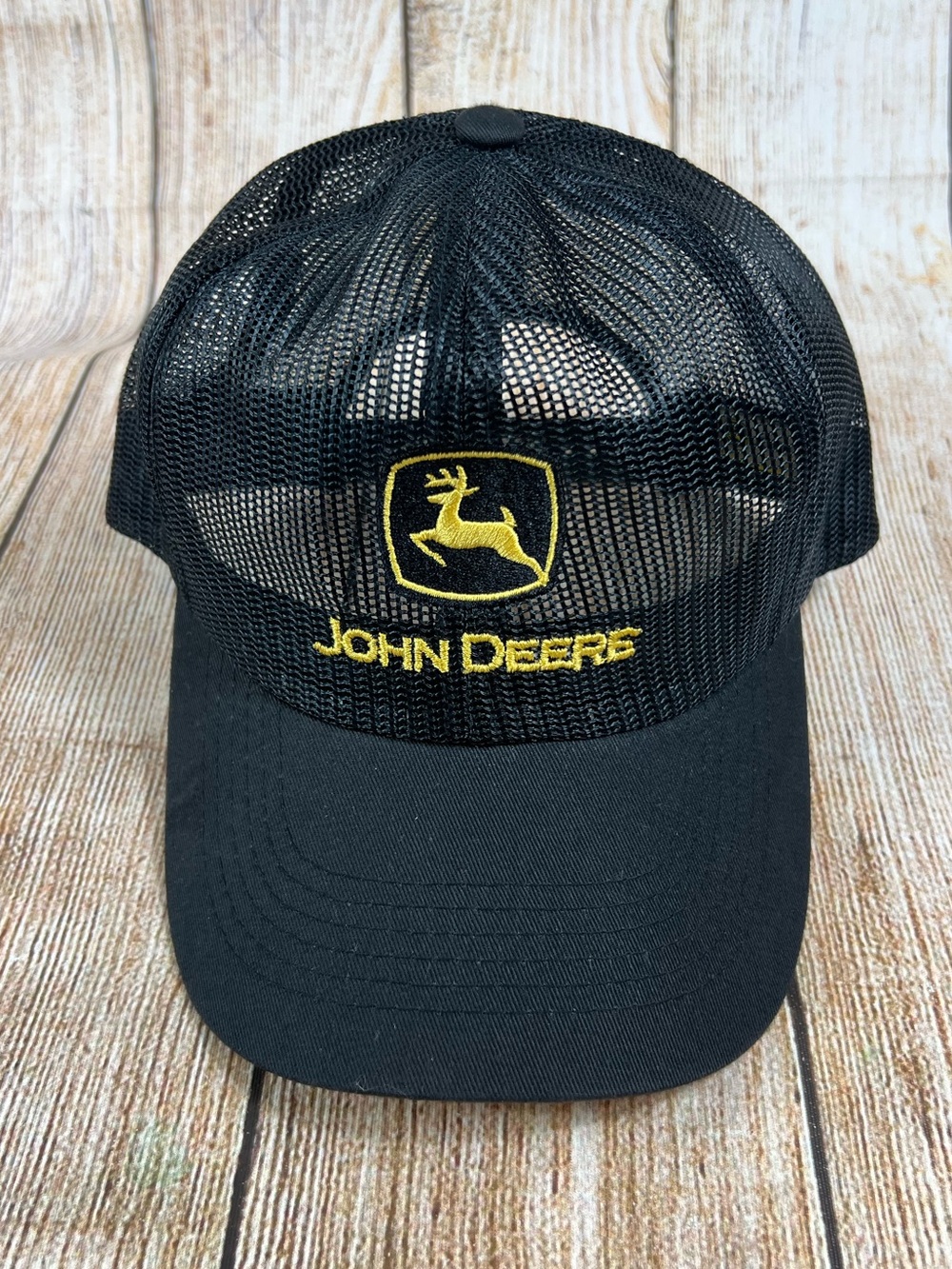 John Deere Tractors Black Mesh Snapback Hat